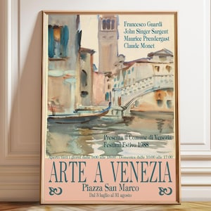 Venice Art Exhibition Poster: Guardi, Sargent, Monet Print