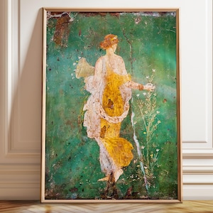 Ancient Roman Goddess Flora Roman Fresco Poster of the Goddess of Flowering Plants Antique Painting  - Poster, Framed, and Canvas Print