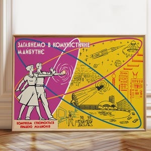 Russian Science Poster 1968 Propaganda Poster Art – Poster, Framed and Canvas Print