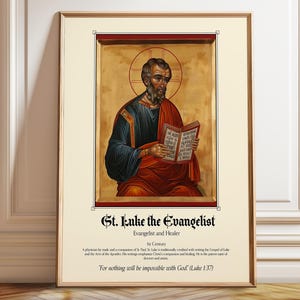 St. Luke the Evangelist Art: Patron Saint of Doctors, Artists - Poster or Canvas