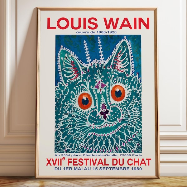 Louis Wain Cat Art Print: Pôster Vintage Festival du Chat