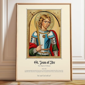 St. Joan of Arc Art Print: Medieval Christian Warrior Poster