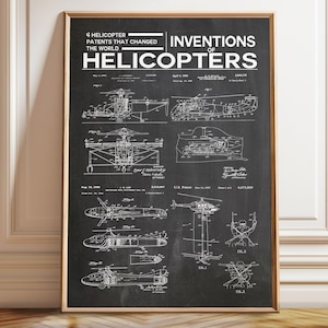 Hubschrauber Patent Kunstdruck: Luftfahrt Geschichte, Techniker Geschenk
