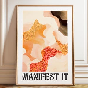Póster de arte abstracto "Manifiéstate" - Arte mural con ondas motivacionales - Decoración para sala de estar y oficina - Póster, enmarcado e impresión en lienzo