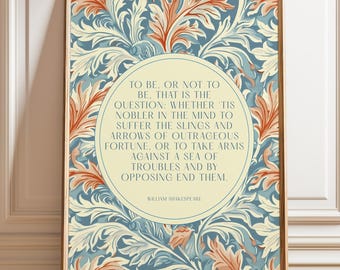 Hamlet Quote Art Print – Shakespeare, Literary Wall Decor