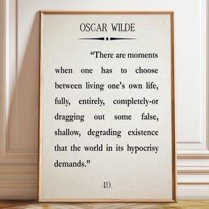 Oscar Wilde Zitat Print: Inspirierendes authentisches Leben Poster