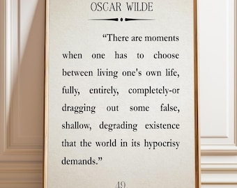 Oscar Wilde Quote Print: Inspiring Authentic Life Poster
