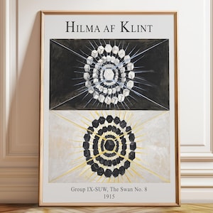Hilma Af Klint &#39;The Swan&#39; Abstract Art Print: Mystic Monochrome