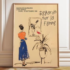 Woman Wall Art – Feminine Aesthetic Modern Woman Art Wall Decor - Regards Sur La Femme, Exhibition Poster – Poster, Framed and Canvas Print