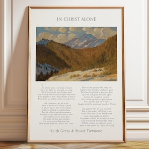 In Christ Alone Hymn Poster: Christian Home Wall Art
