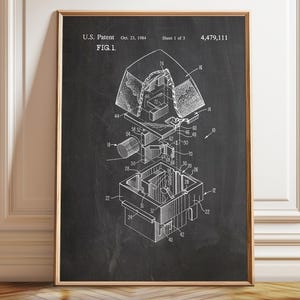 Tastatur Patent Druck: 1984 Technisches Diagramm - Büro Wandkunst