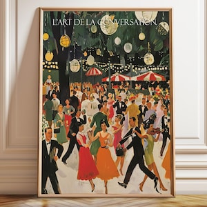 Gatsby Dance Party Art Print: Vintage Ballroom Scene Poster
