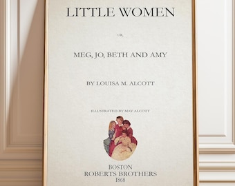 Página del libro Mujercitas Louisa May Alcott Jo March - Póster, enmarcado e impresión en lienzo
