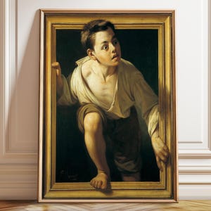 Schritt in die surreale Welt: Pere Borrell del Casos 'Escaping Criticism' Gemälde 1874 Kunst - Poster oder gerahmt oder Leinwand erhältlich