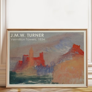 JMW Turner Vermillion Towers Print: Romantic Watercolor Landscape