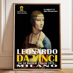 Leonardo Da Vinci Exhibition Poster - Milan Art Elegance Classic Wall Art for Timelessly Elegant Decor - Poster, Framed, and Canvas Print