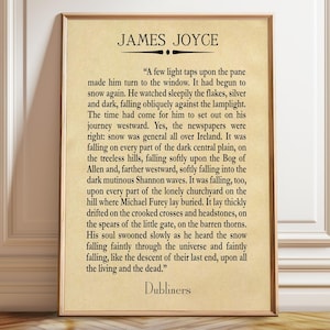 James Joyce &#39;The Dead&#39; Print: Dubliners Last Page, Literary Wall Art