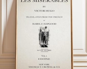 Les Miserables Title Page Print: Victor Hugo Book Cover