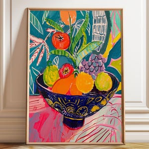 Matisse Inspired Fruit Bowl Art Print: Tropical Still Life
