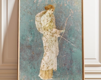 Goddess Diana Art Print: Roman Fresco, Museum Grade