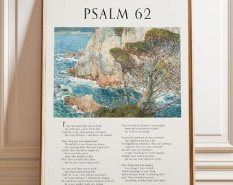 Psalm 62 Scripture Art Print: Christian Wall Decor