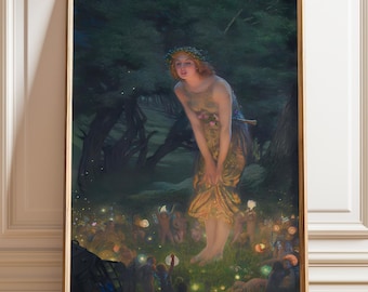 Dragonfly Fairy Art Print: Midsummer Eve Fantasy Illustration