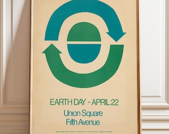 1970 First Earth Day Poster: Mid-Century Environmental Art Print