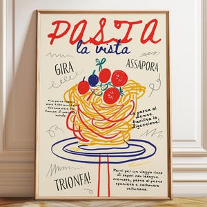 Pasta Illustration Art Print: Italian Kitchen Decor