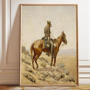 Frederic Remington The Lookout Painting Western Art Cowboy Decor Wild West Adventure Painting - Poster or Framed or Canvas Available