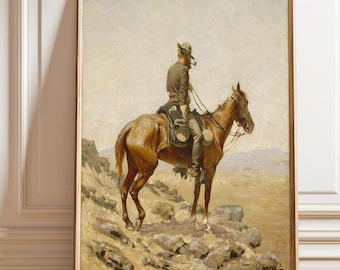 Cuadro de vaquero de Frederic Remington: Impresión de arte occidental, lienzo o marco