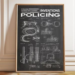 Polizei Erfindungen Patent Kunstdruck: Polizei Geschichte Dekor