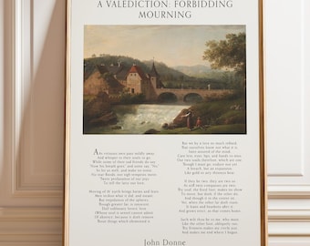 John Donne Poem Art Print: A Valediction, Romantic Literature