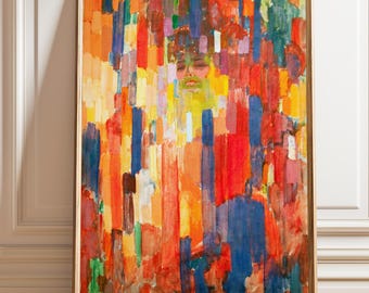 František Kupka Abstract Expressionist Print: Mme Kupka Among Verticals