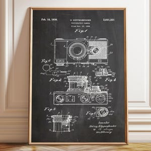 Camerapatentposter: vintage fotografiekunstafdruk