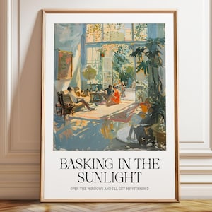 Basking in the Sunlight Wall Art - Matisse-Inspired Warm Indoor Scene - Poster, Framed, and Canvas Print