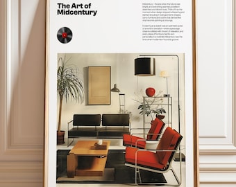 Midcentury Modern Interior Kunstdruck – Bauhaus Dekor