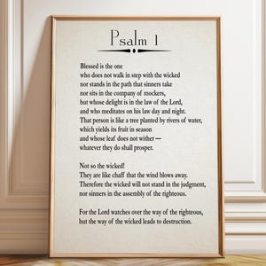 Psalm 1 Print: Minimalist Scripture Wall Art - Spiritual Decor