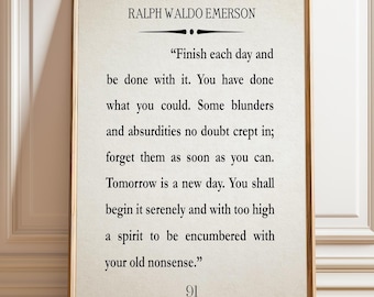 Ralph Waldo Emerson Quote Print: Inspiring Recovery Wall Art