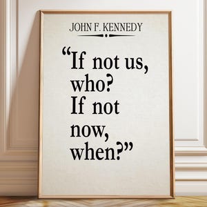 JFK Quote Poster: John F Kennedy Presidential Speech Print