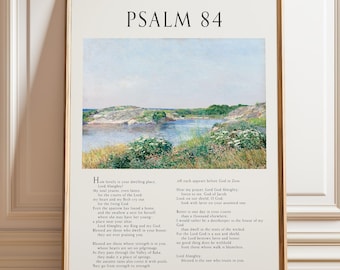 Psalm 84 Bible Verse Wall Art: Vintage Religious Home Decor