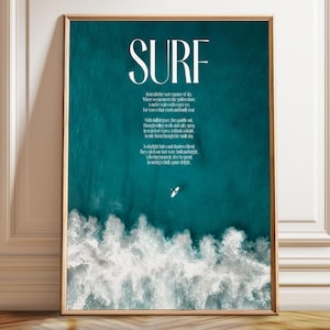 Impresión artística de surf - Póster de olas del océano cautivadoras - Arte mural inspirador de escenas de surf para decoración costera - Póster, impresión enmarcada y en lienzo