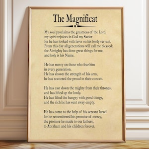 The Magnificat Prayer Print: Canticle of Mary, Christian Wall Art