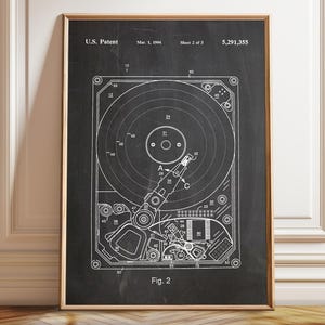Vintage Hard Drive Patent Art Print: Tech Decor, Computer Enthusiast Gift