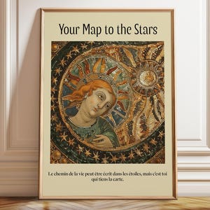 Mythologie Poster - Himmliche Mosaik Wandkunst - Deine Karte zu den Sternen Kunstdruck - Poster, gerahmt, und Leinwanddruck