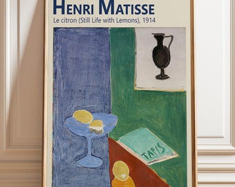 Henri Matisse、NATURE MORTE AU CITRON Henri Matisse,still Life With Lemon,nature Morte Au Citron