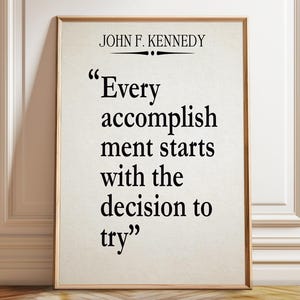 JFK Quote Poster: Motivational Wall Art - WallBuddy Studio
