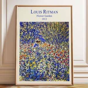 Affascinante serenità floreale. L'arte impressionista americana del giardino fiorito di Louis Ritman del 1913 per un arredamento elegante – Poster, stampa incorniciata e su tela.