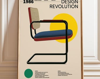 Bauhaus Cesca Chair Art Print: Modernist Furniture Poster