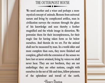 Veterinarian Gift Print: Henry Beston Quote, Animal Lover Decor
