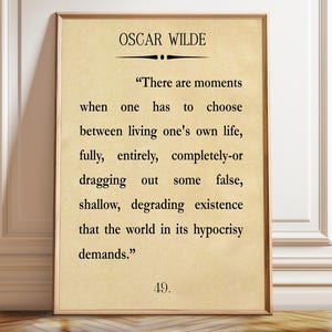 Oscar Wilde Quote Print: Elegant Typography, Thought-Provoking Literary Art